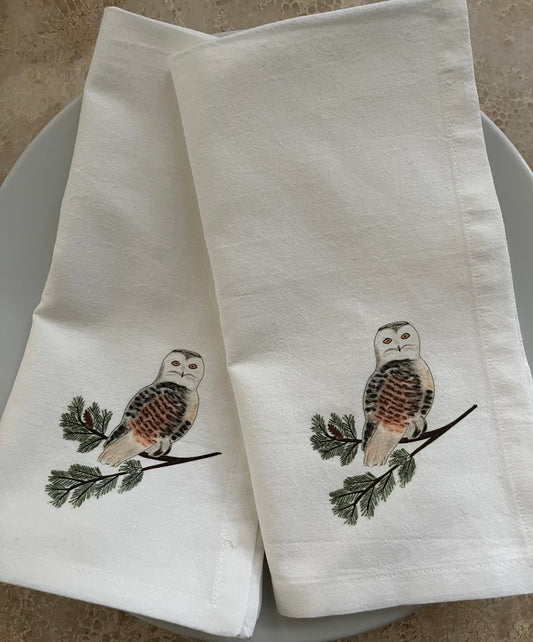 Snowy Owl Art Cloth Napkin Set