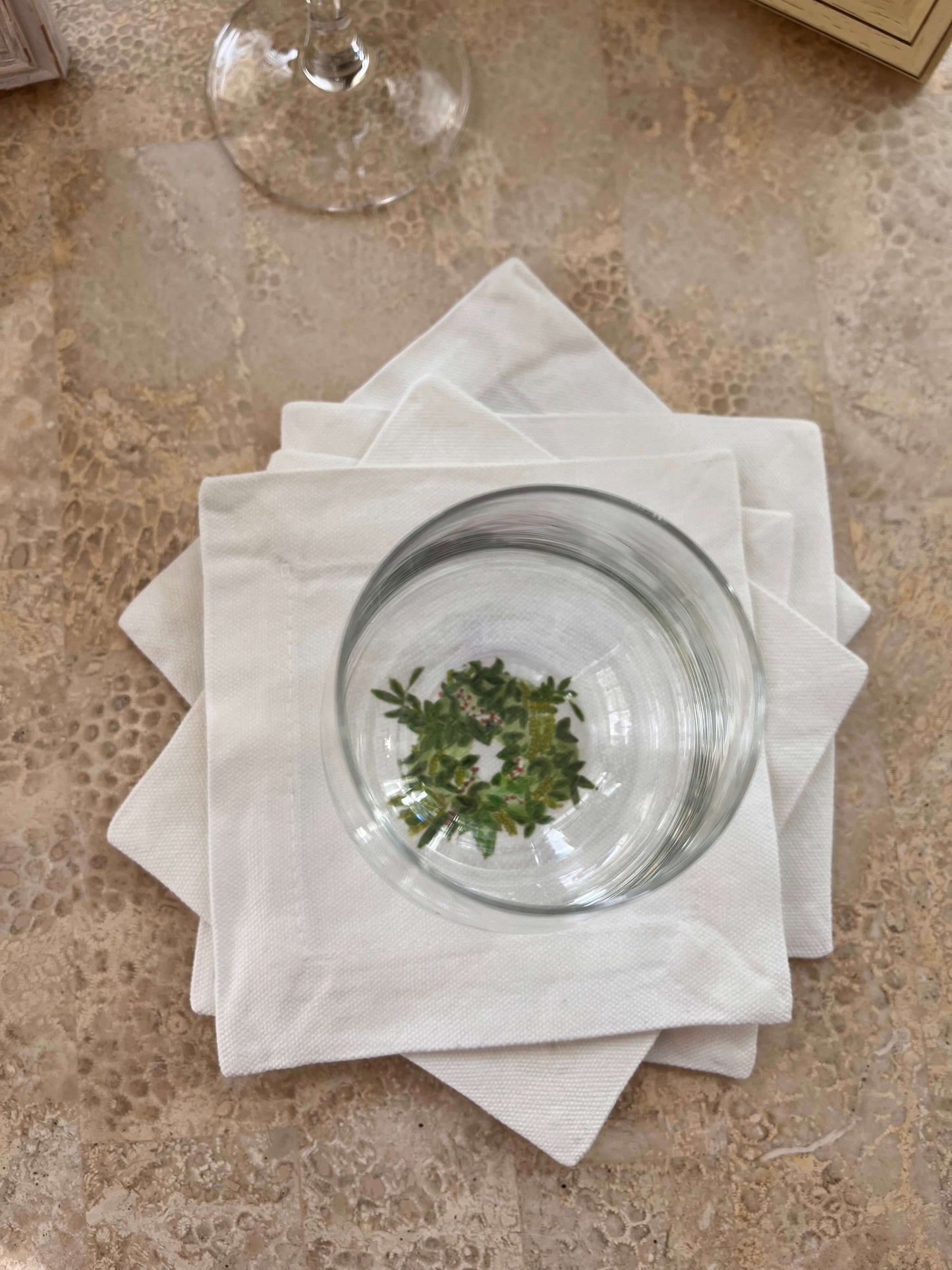 Botanical Wreath Cocktail Coaster Napkins