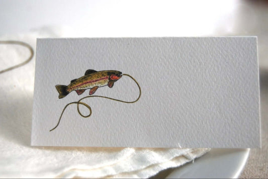 Rainbow Trout Tented Name Place Cards