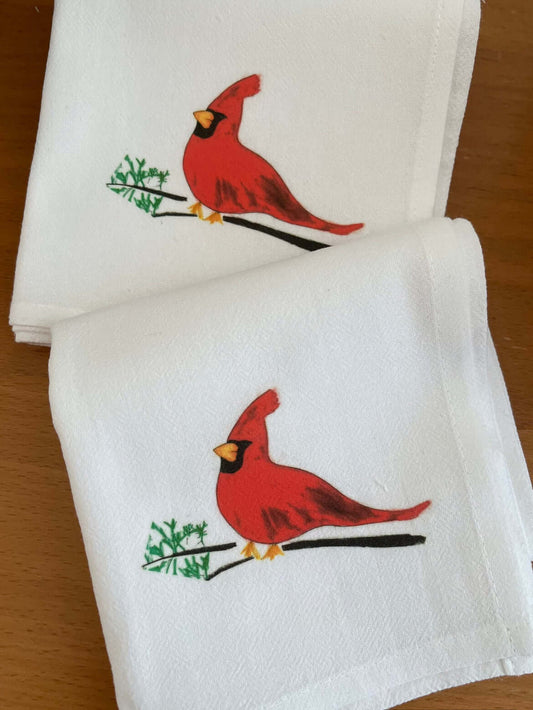 Cardinal Bird Holiday Napkin Set