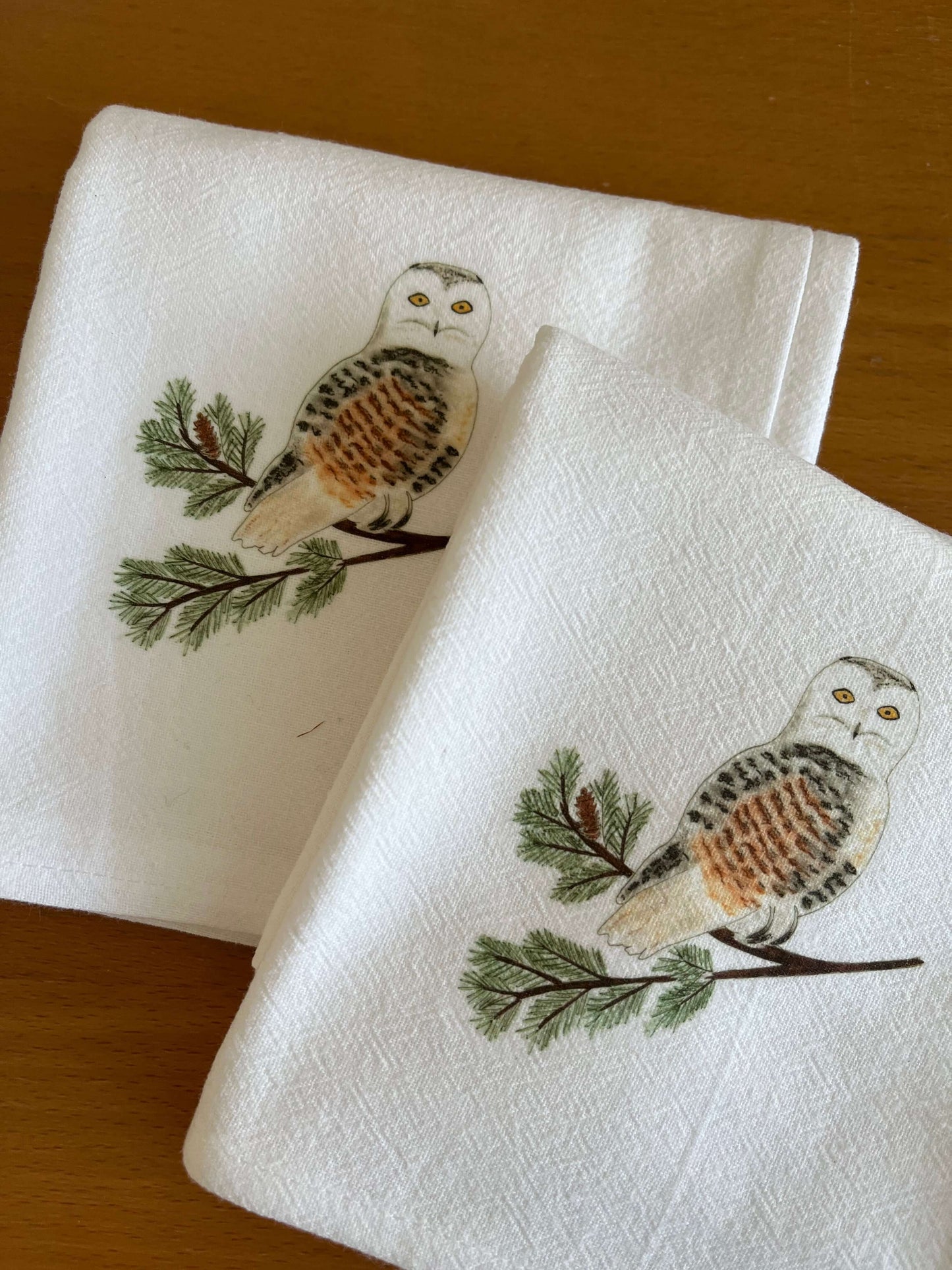 Snowy Owl Art Cloth Napkin Set