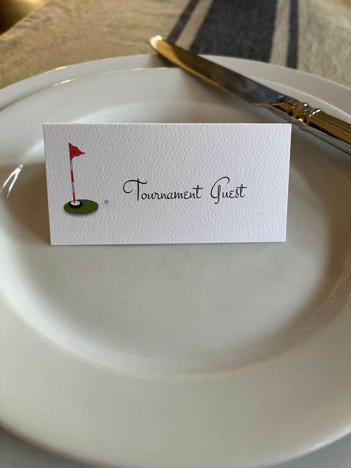 Golf 14th Tee Tented Name Place Cards