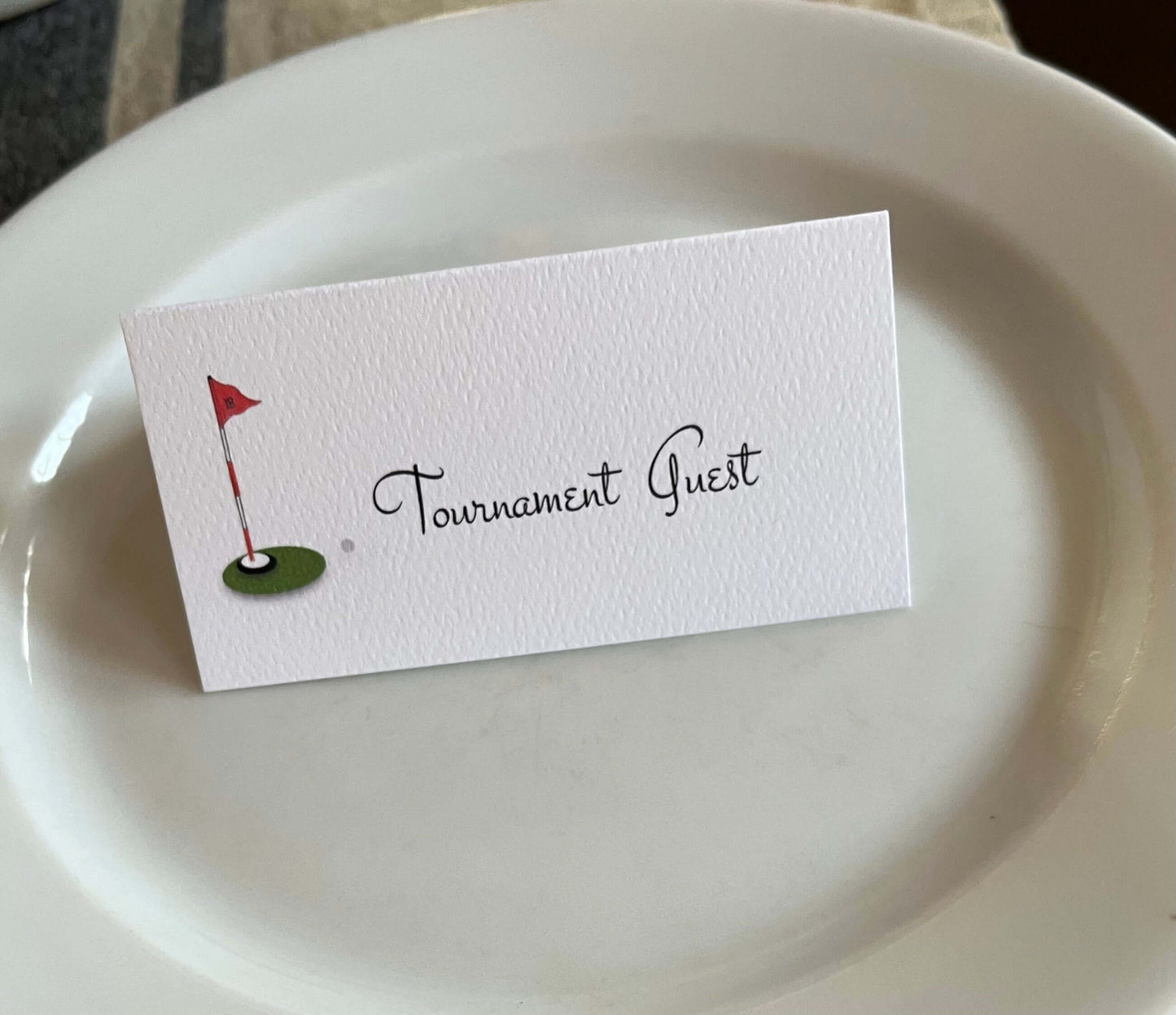 Golf 14th Tee Tented Name Place Cards