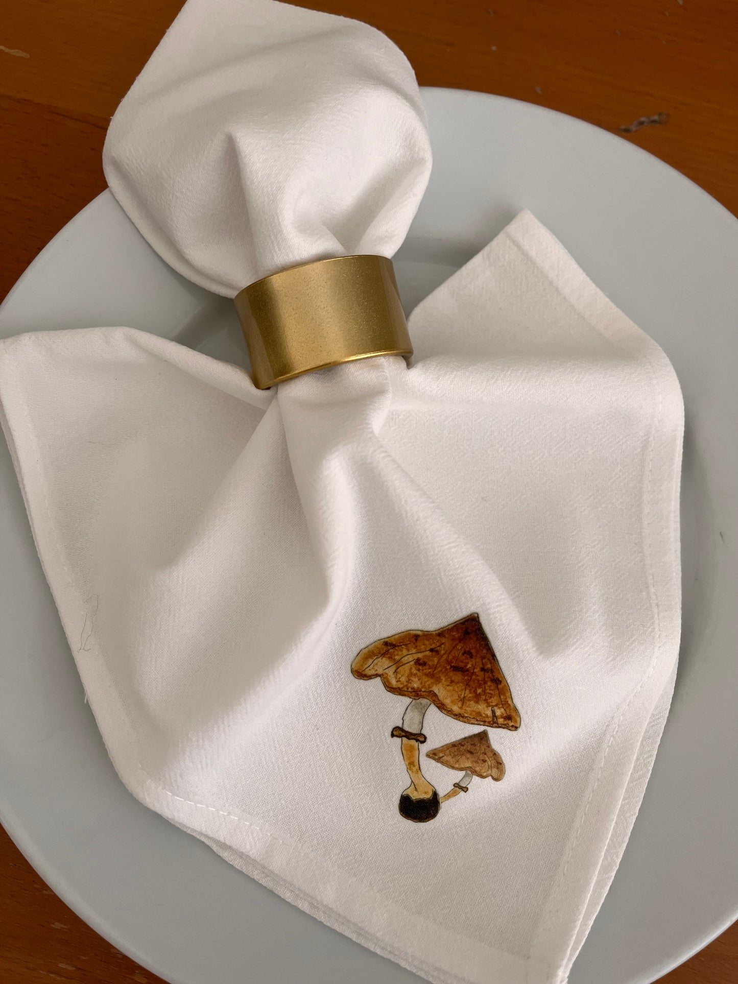 Mushrooms Motif Cotton Napkin Set