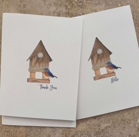 Birdhouse Illustrated Assorted Greeting Note Card Set