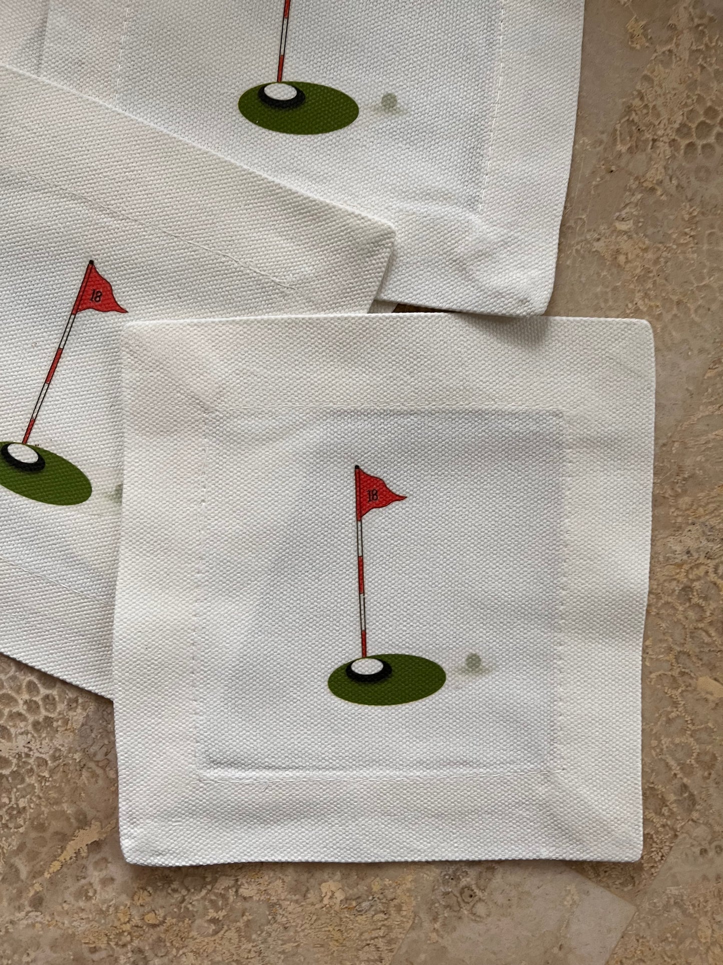 Golf 18Th Tee Cocktail Coaster Napkins