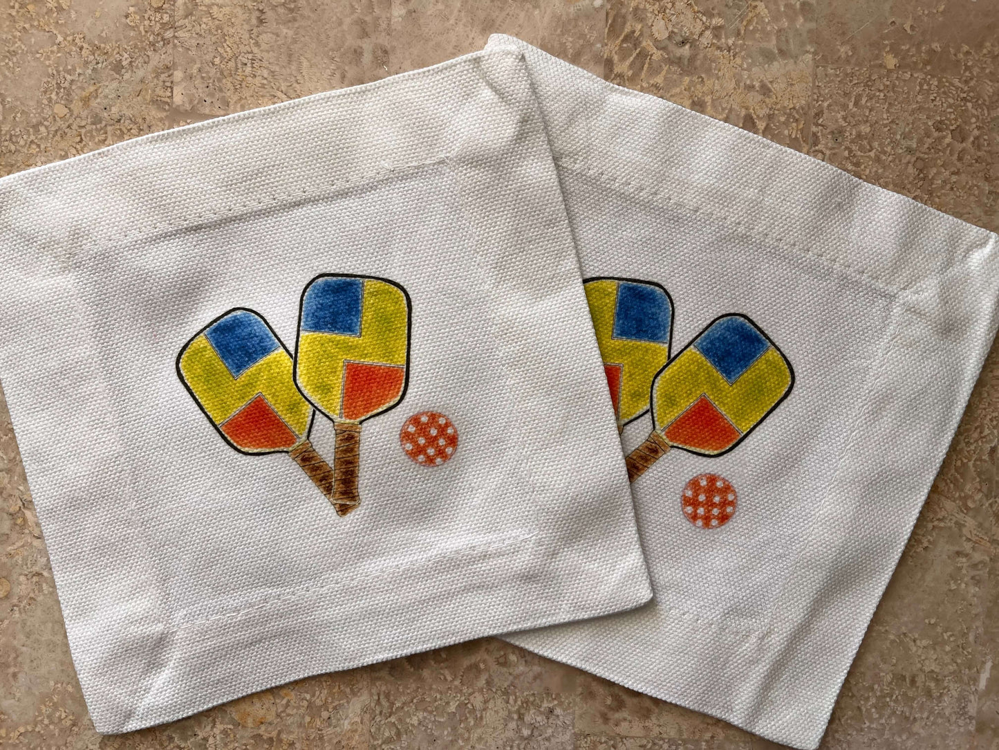 Pickleball Paddles Cocktail Coaster Napkins