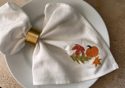 Autumn Harvest Pumpkin Cloth Napkin Set