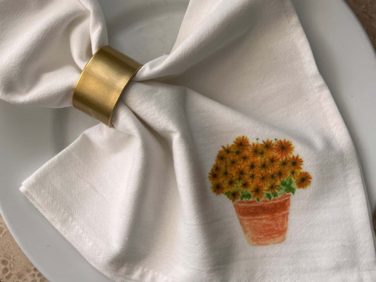 Potted Mums Cloth Napkin Set