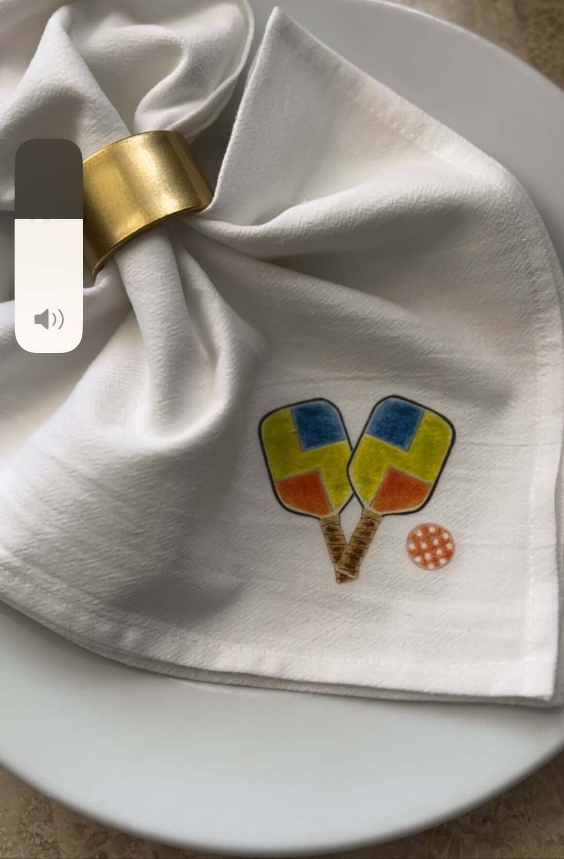 Pickleball Paddle Cloth Napkin Set