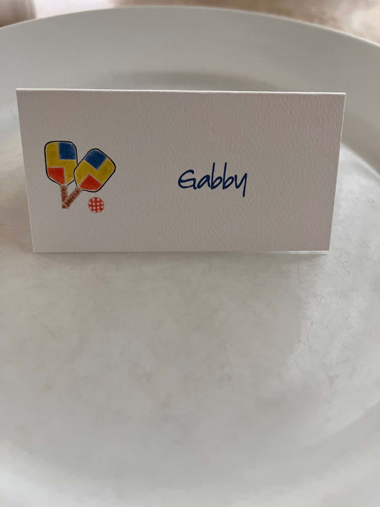 Pickleball Paddles Tented Name Place Cards (Copy)