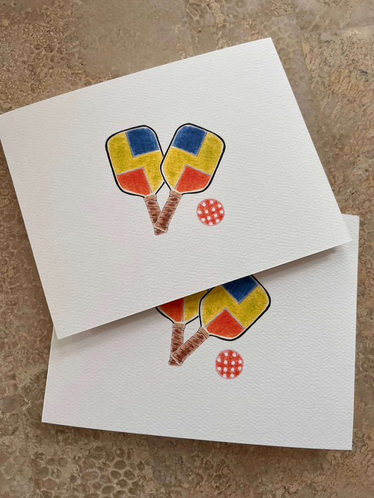 Pickleball Paddles Illustrated Note Card Set