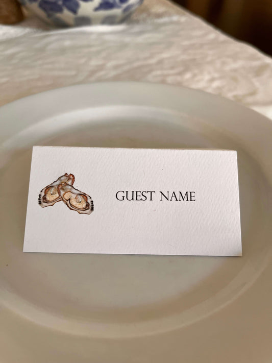 Elegant Oyster Event Tented Name Place Cards