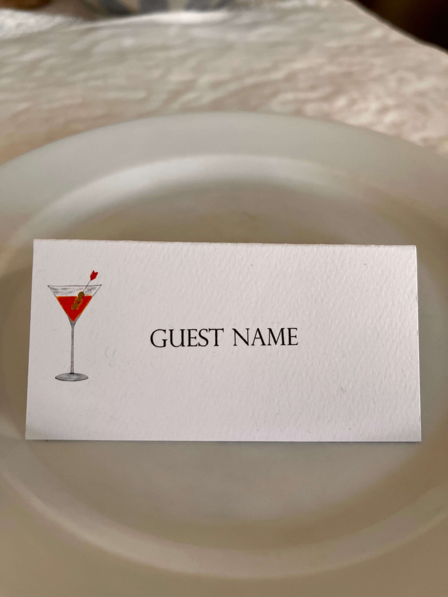 Cocktail Hour Event Tented Name Place Cards