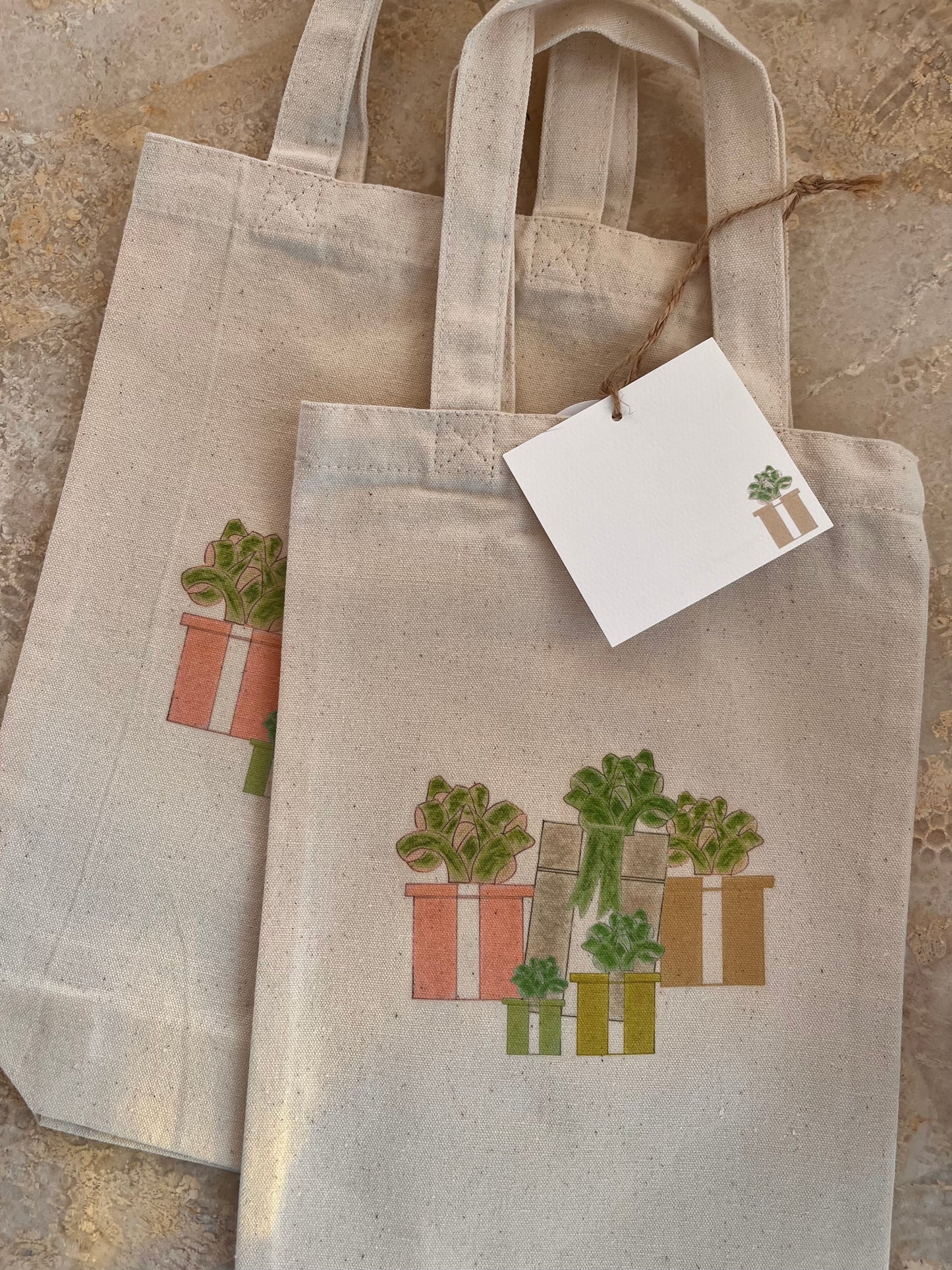 Gift Boxes and Bows Wine Tote Bag with Gift Card