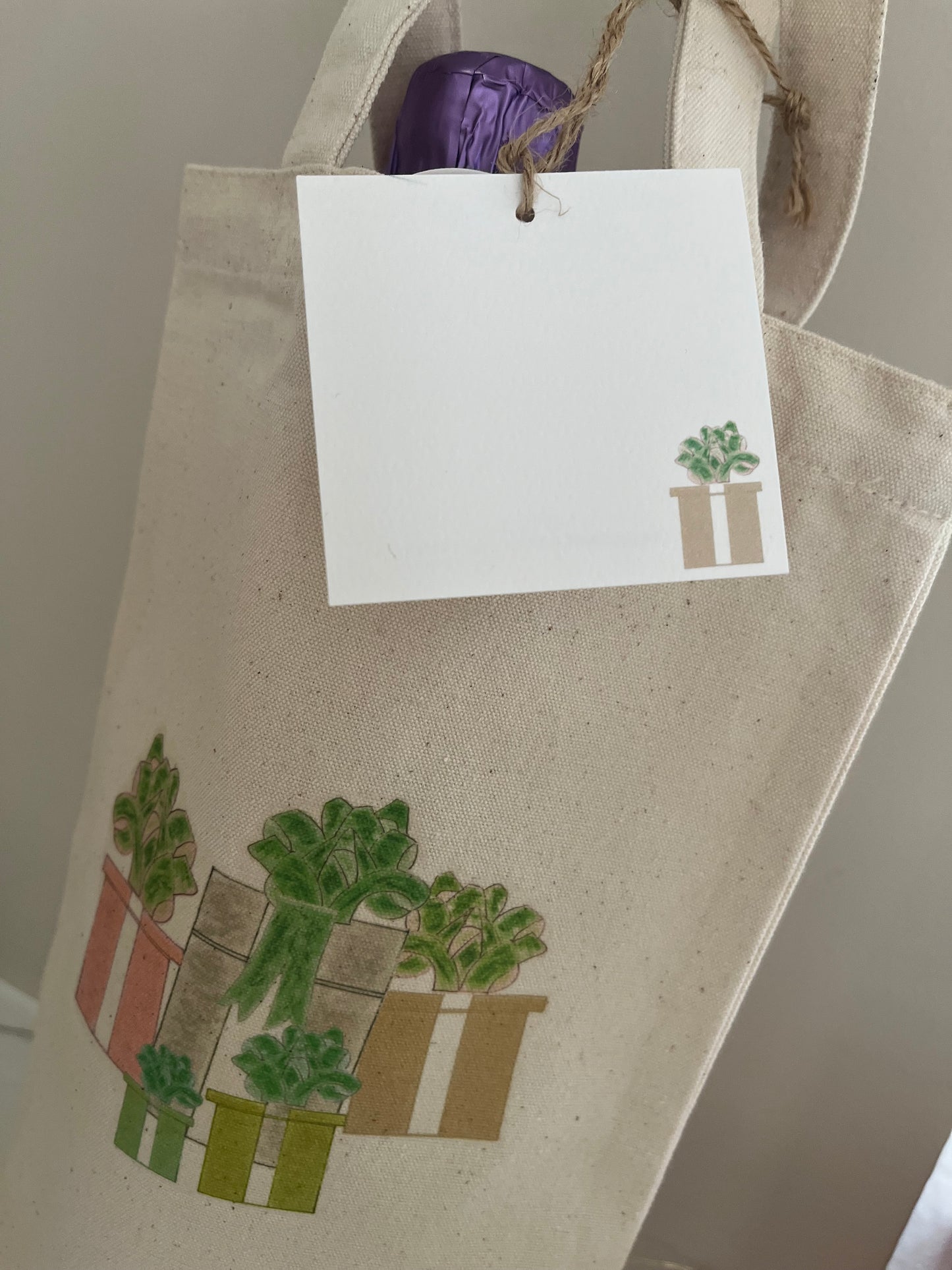 Gift Boxes and Bows Wine Tote Bag with Gift Card