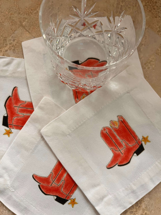 Western Boots Cocktail Coaster Napkins