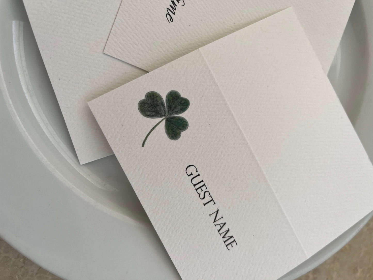 Shamrock Tented Name Place Cards