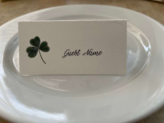 Shamrock Tented Name Place Cards