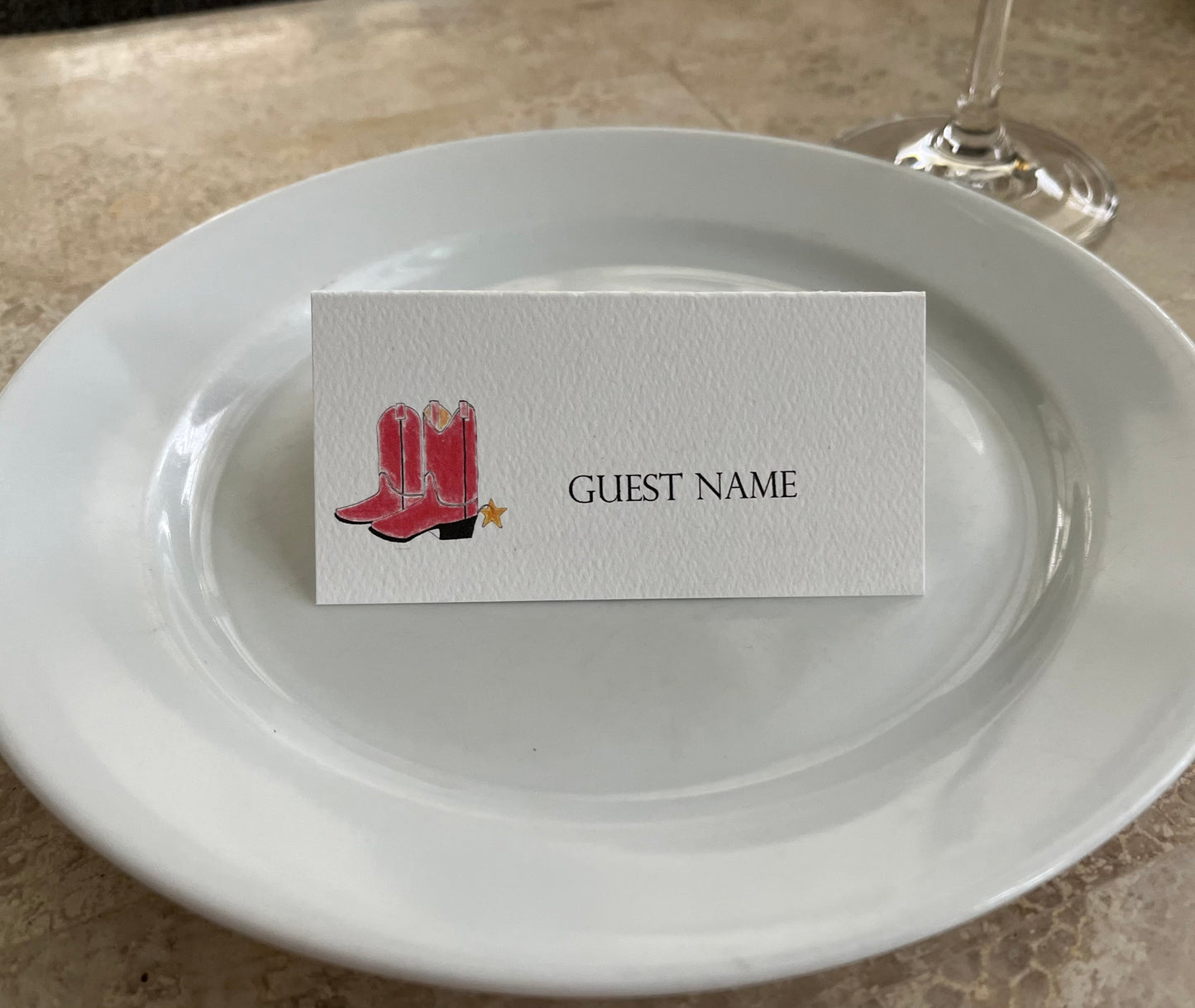 Western Boots Tented Name Place Cards