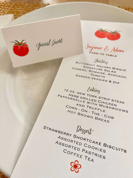 Tomato Farm To Table Name Place Cards