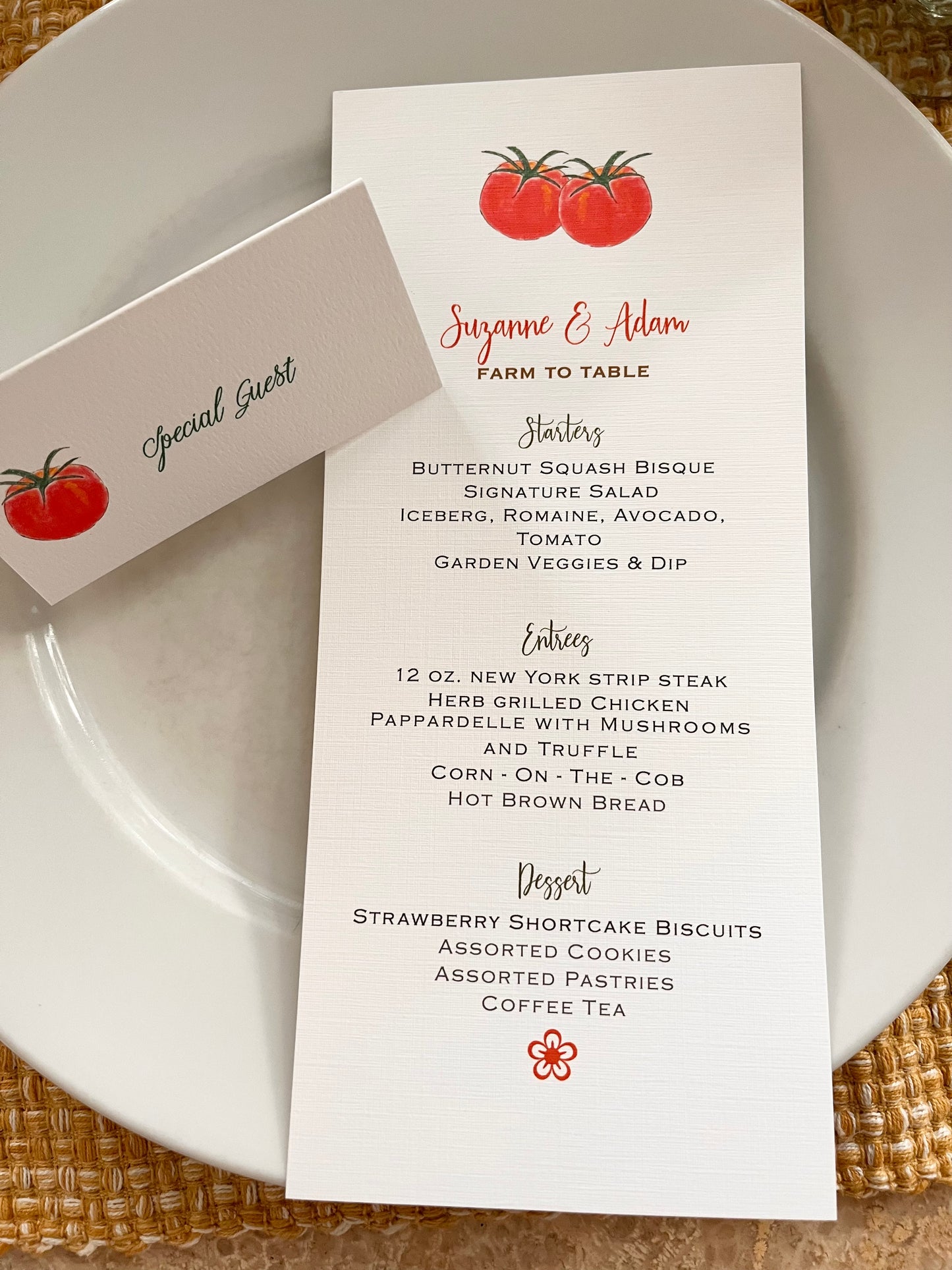 Tomato Farm To Table Name Place Cards