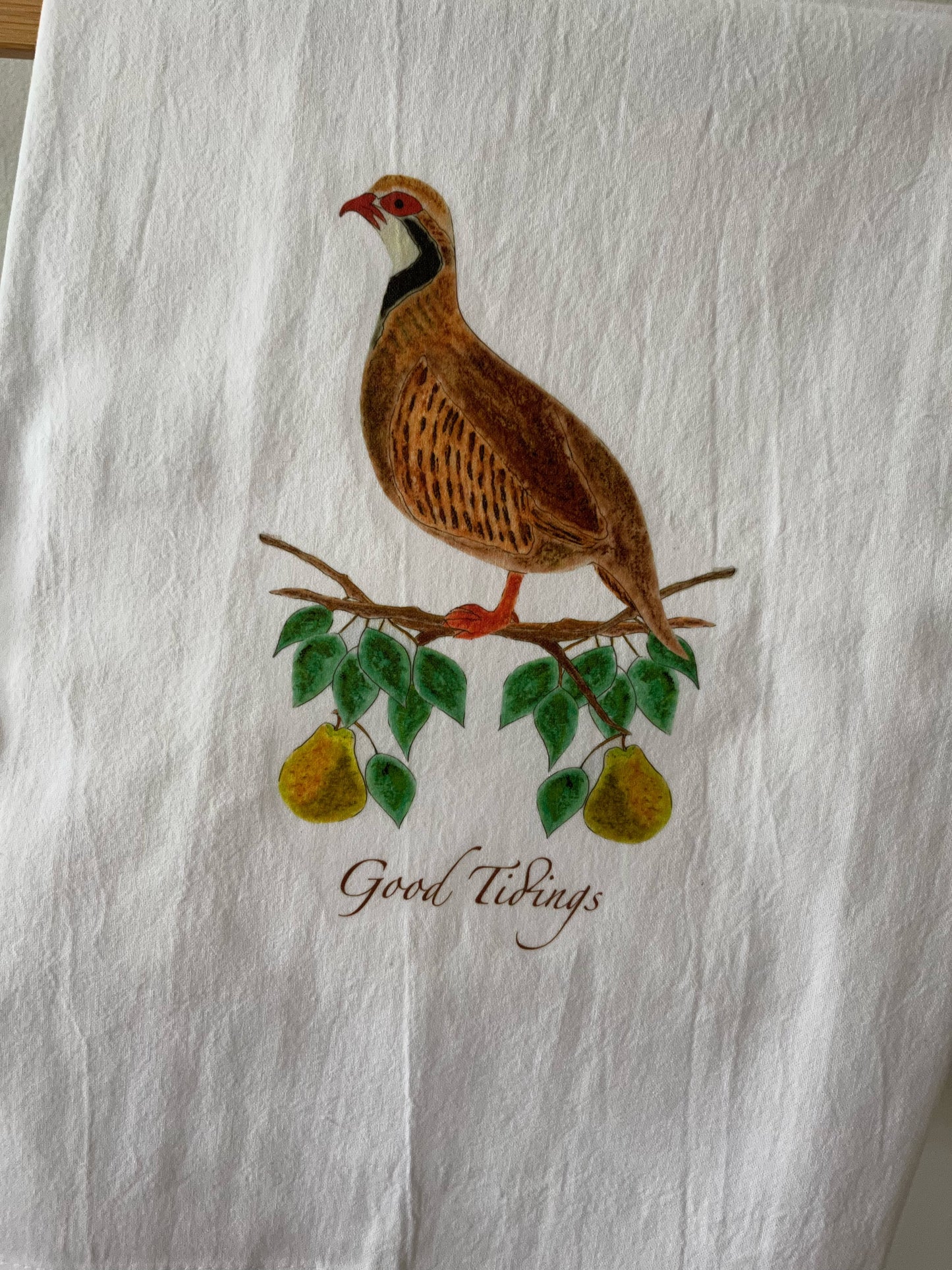 Partridge In A Pear Tree Tea Towel ~ Good Tidings