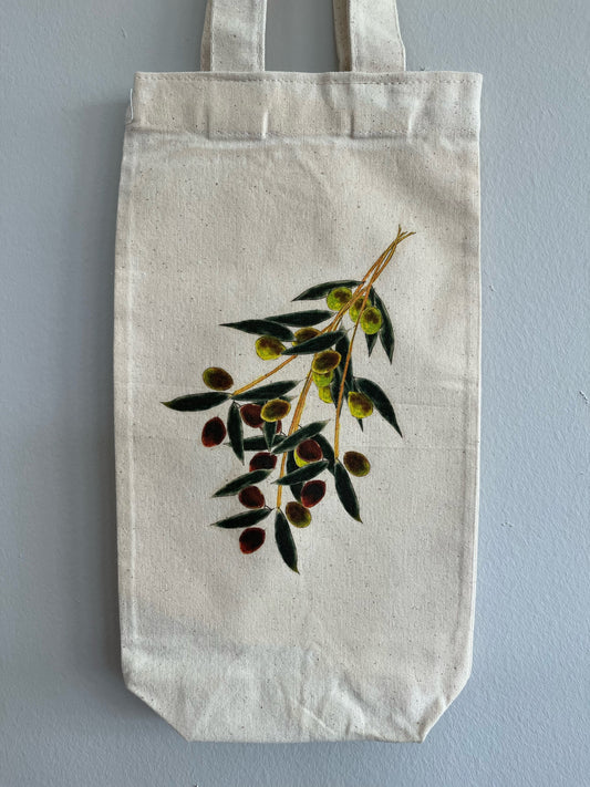 Olive Tote Wine Bag with Gift Card Set