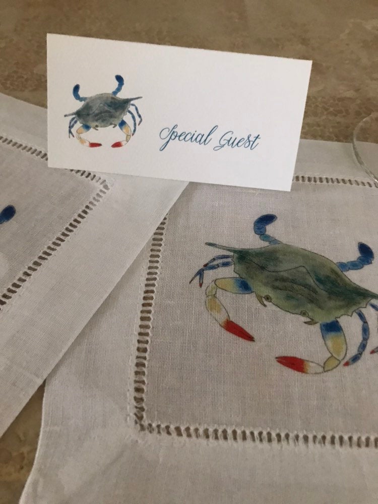 Crab Tented Name Place Cards