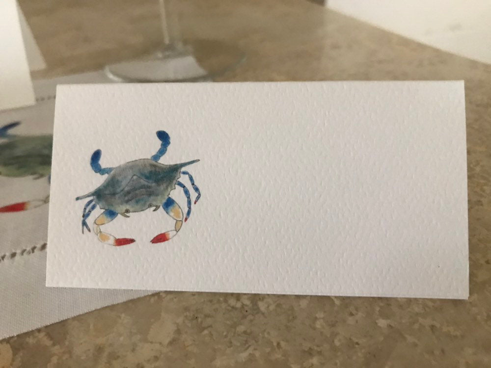 Crab Tented Name Place Cards
