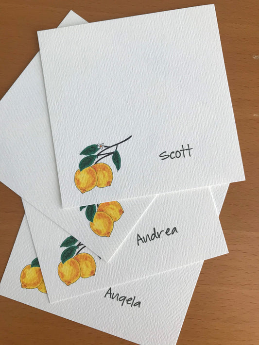 Lemon Name Place Cards
