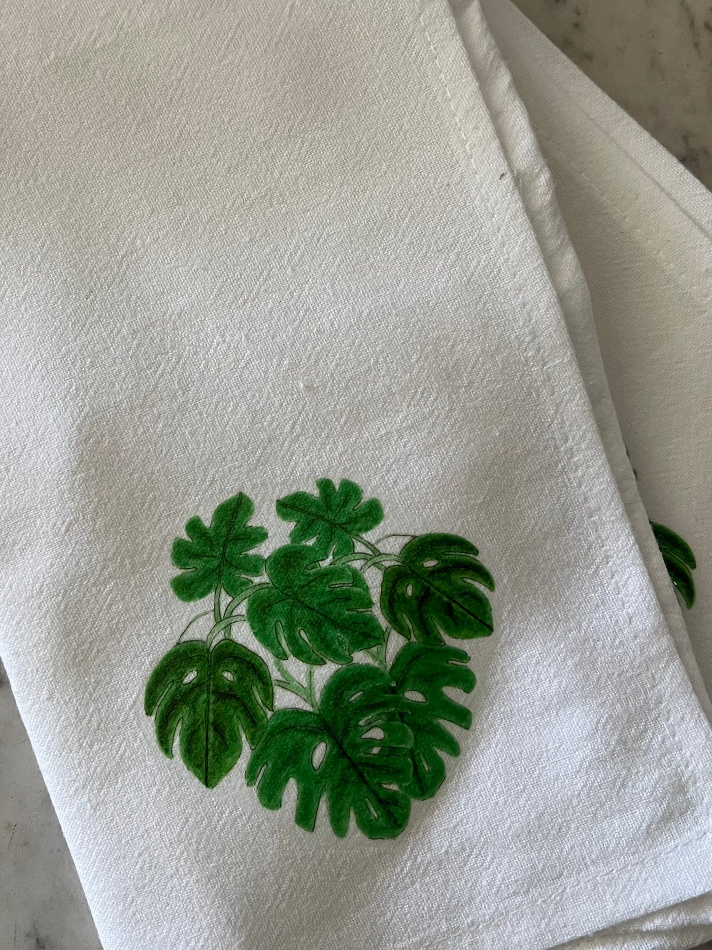 Monstera Leaves Cotton Napkin Set