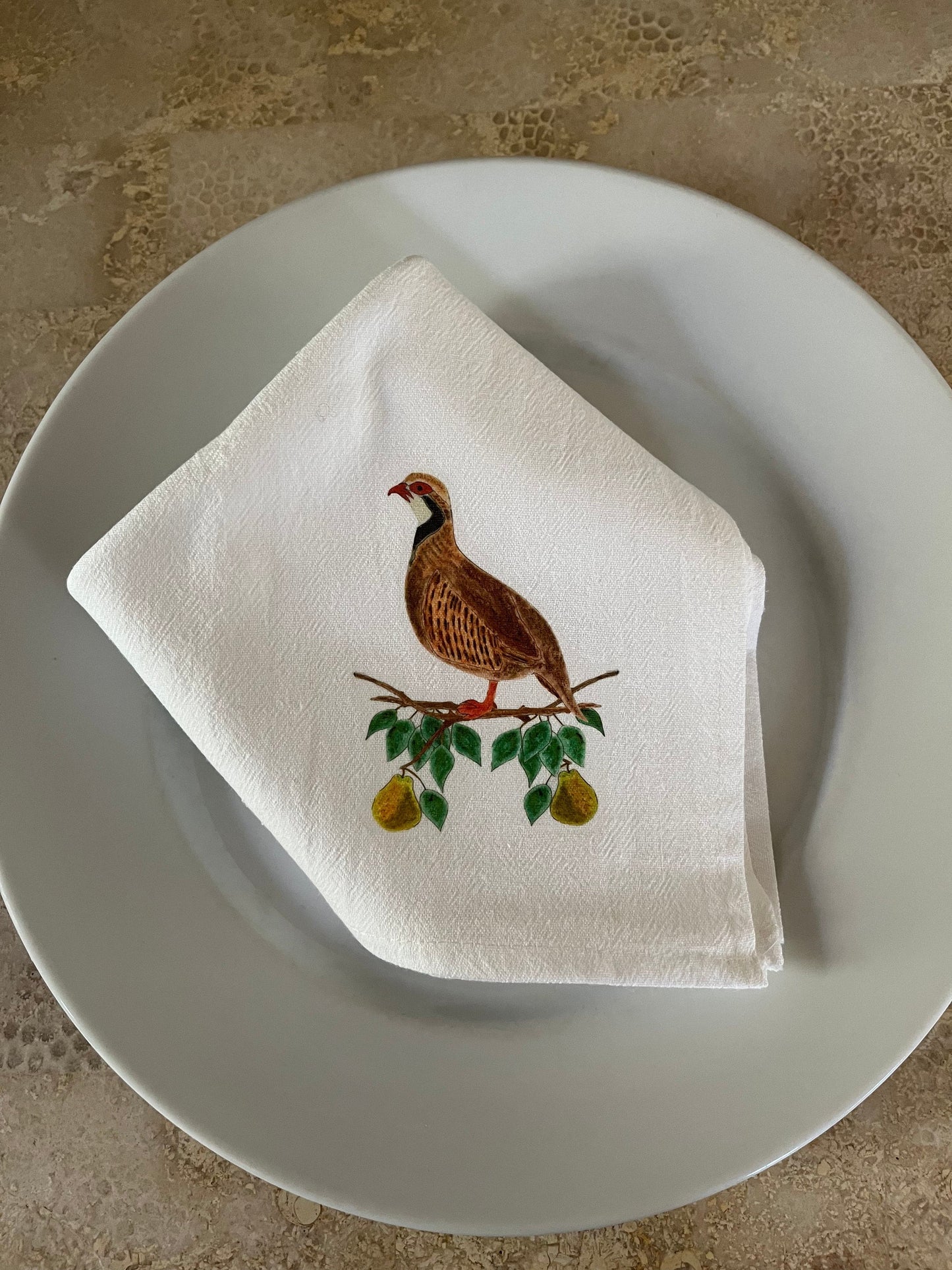 Partridge in a Pear Tree Cotton Napkin Set