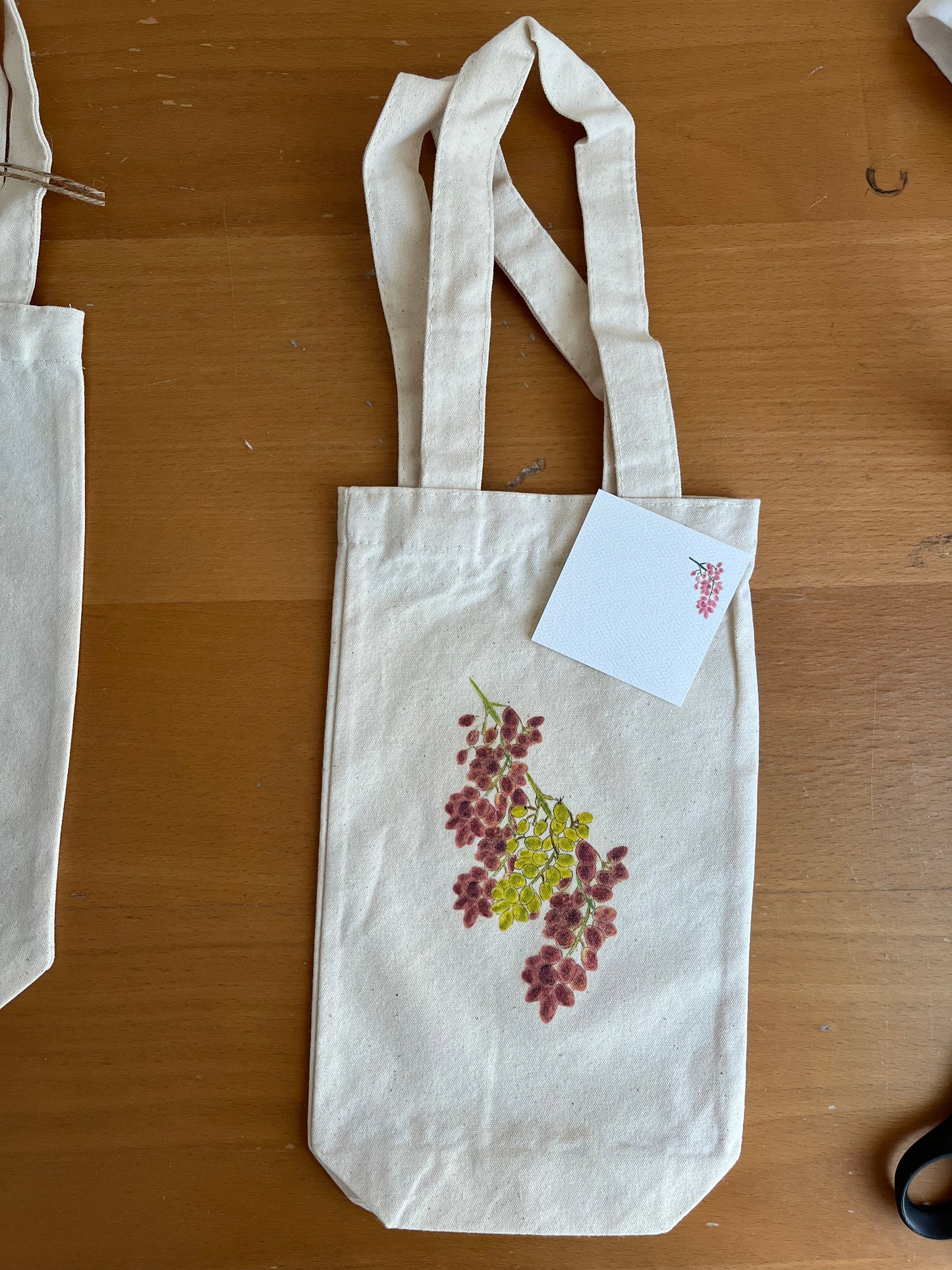 Red Grapes White Grapes Wine Tote Bag with Gift Card