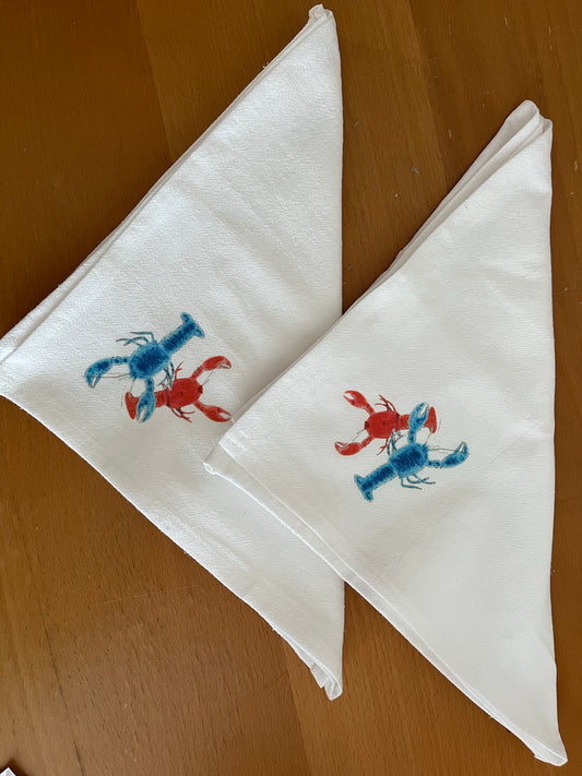 Red Lobster Blue Lobster Tea Towel and Napkins Gift Set