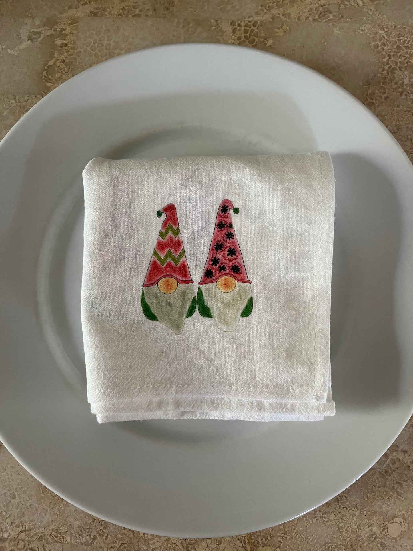 Festive Gnomes Holiday Cotton Napkin Set