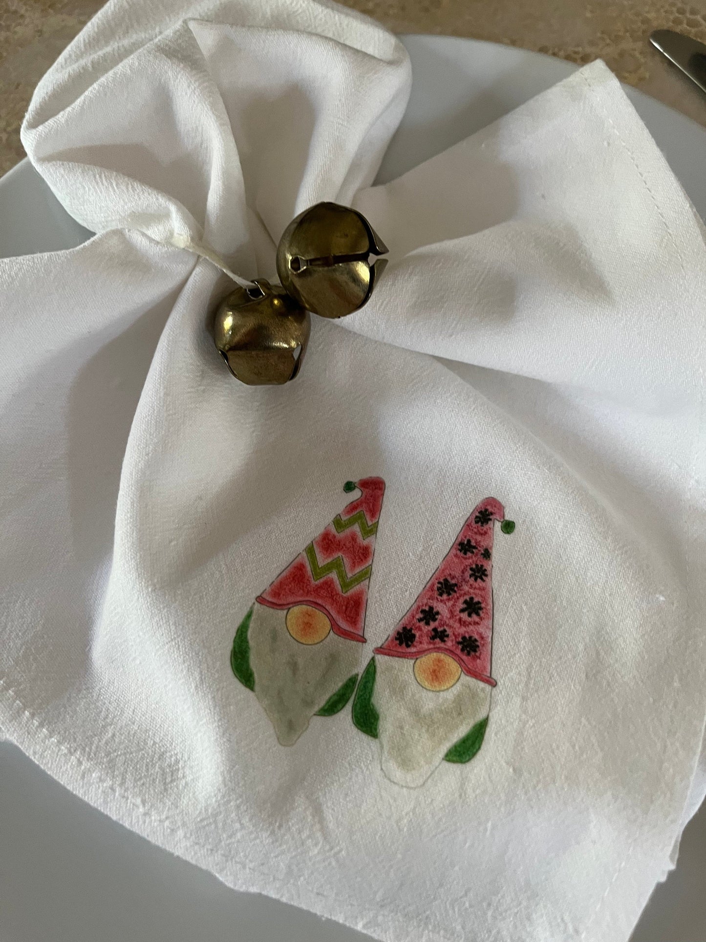 Festive Gnomes Holiday Cotton Napkin Set