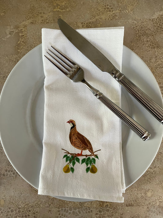Partridge in a Pear Tree Cotton Napkin Set - Happenstance Creations