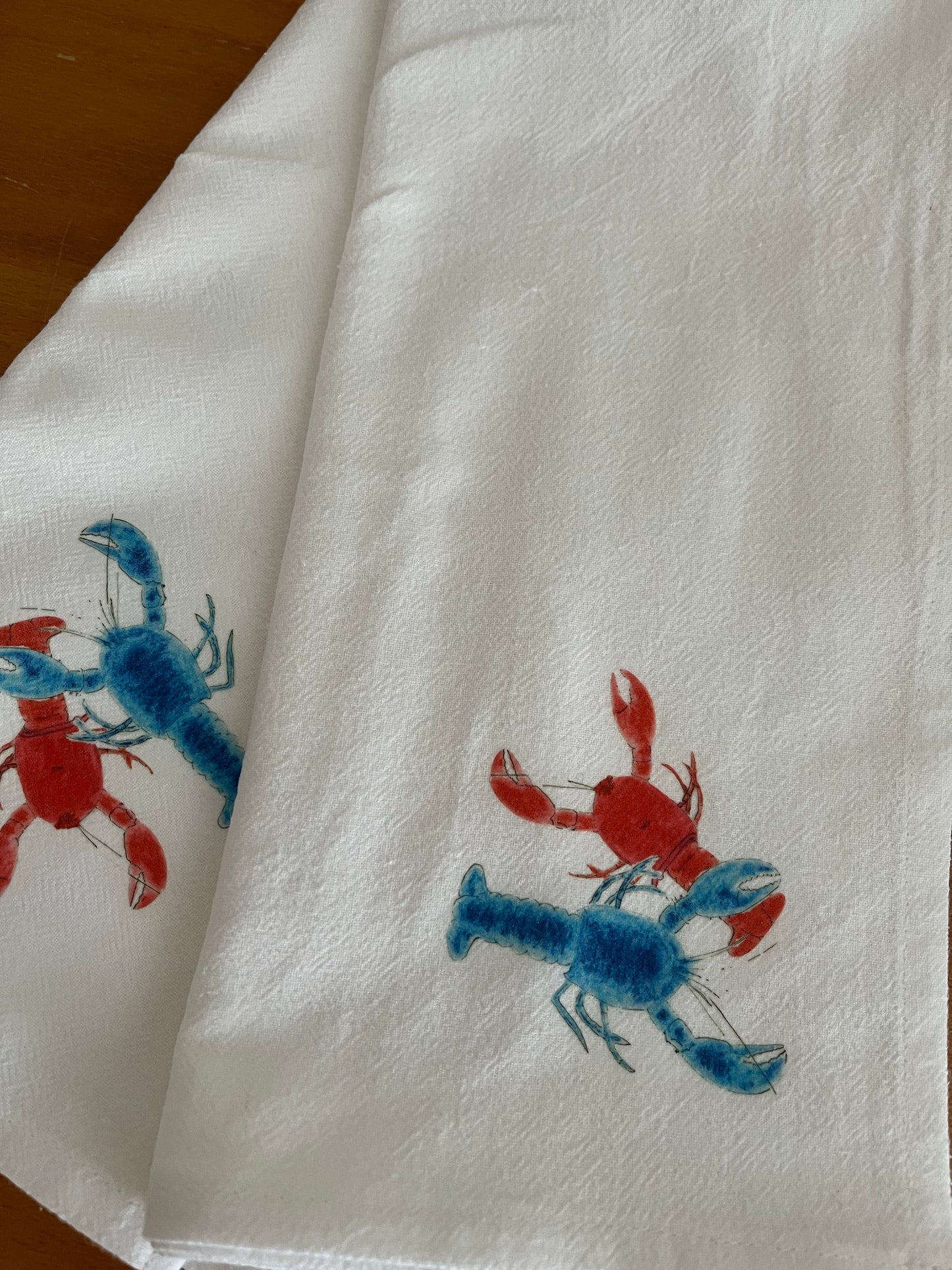 Red Lobster Blue Lobster Tea Towel and Napkins Gift Set