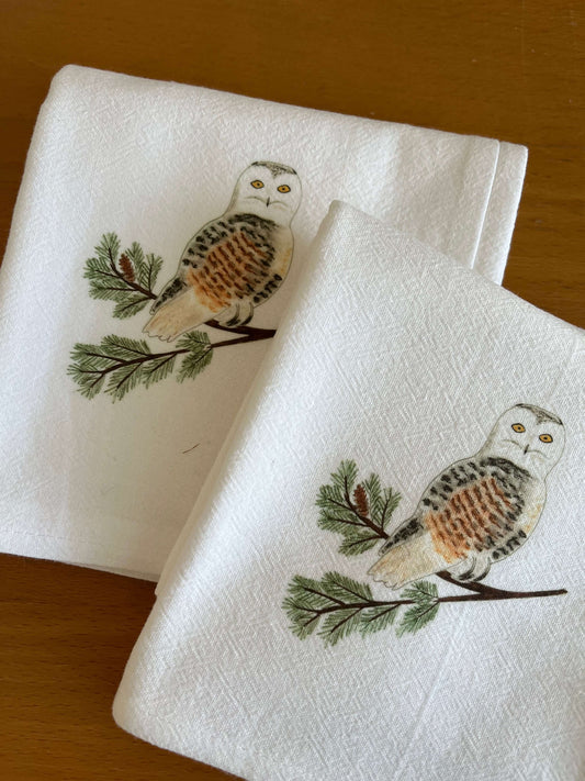 Snowy Owl Art Cloth Napkin Set