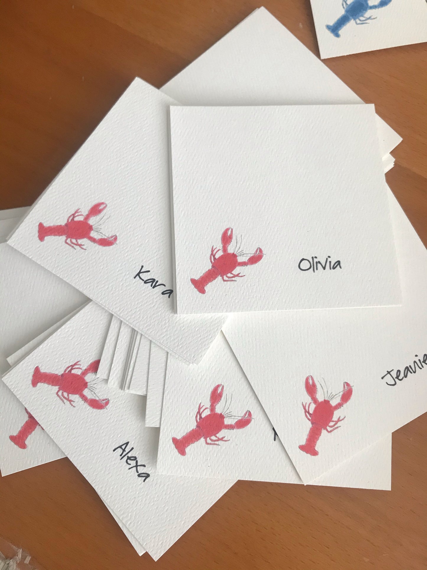 Lobster Illustrated Event Place Cards