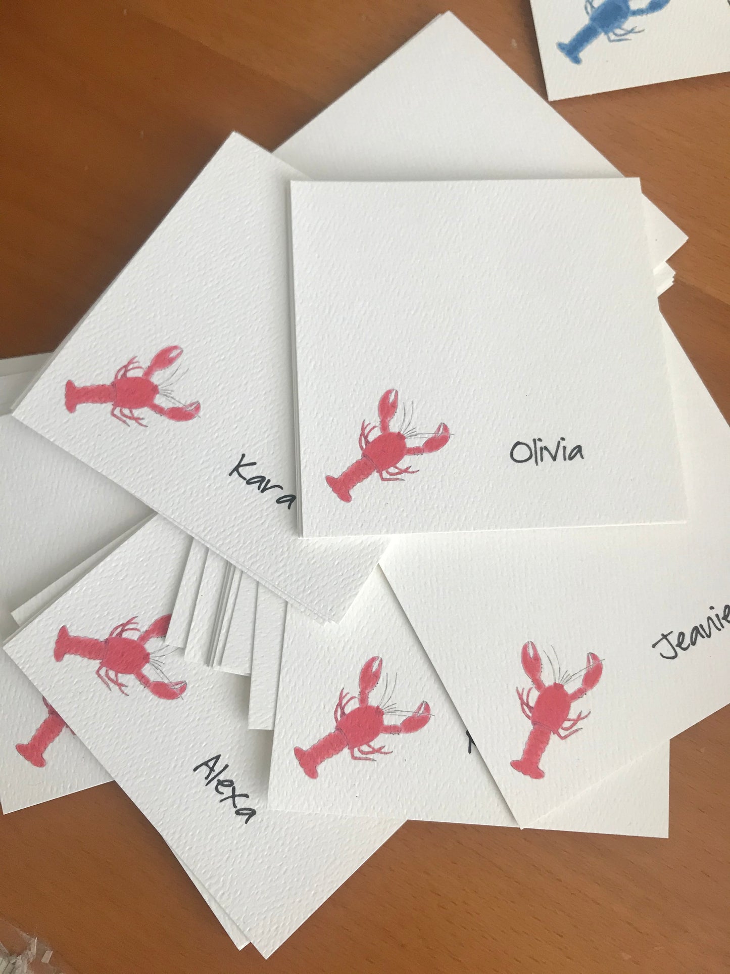 Lobster Illustrated Event Place Cards