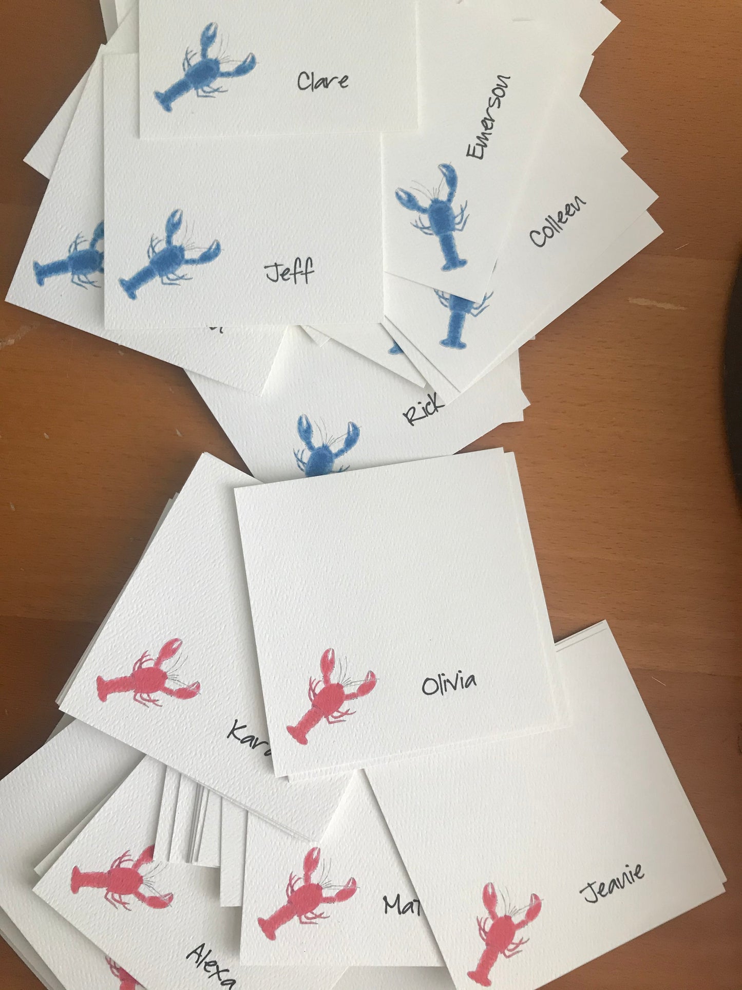 Lobster Illustrated Event Place Cards