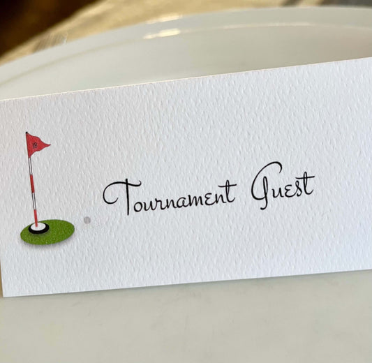 Golf 14th Tee Tented Name Place Cards