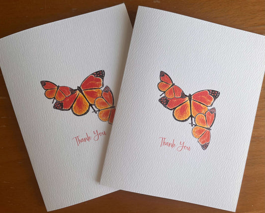 Monarch Butterfly Illustrated Note Card Set