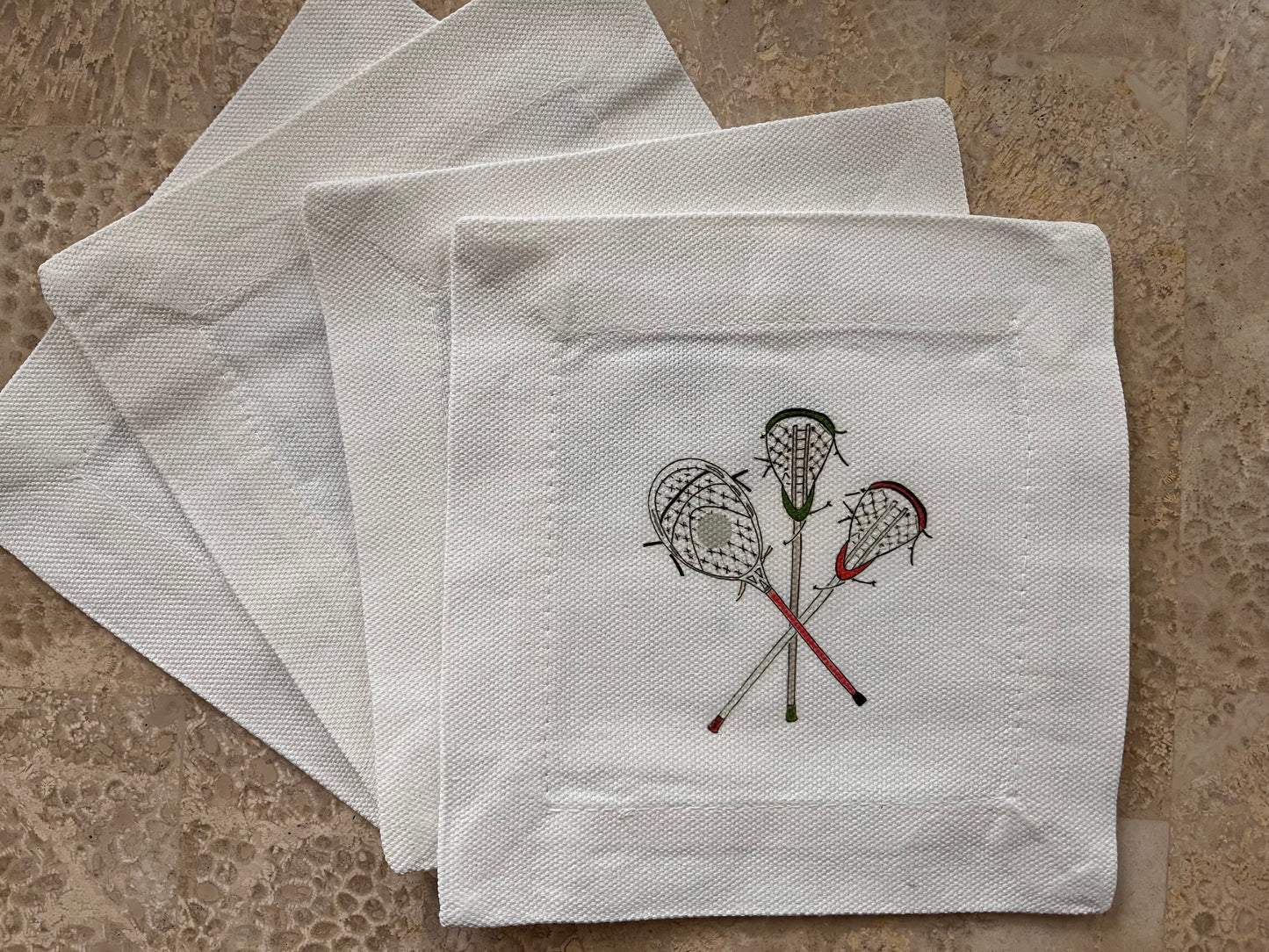 Lacrosse Sticks Cocktail Coaster Napkins