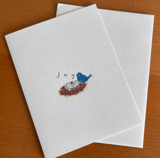 Bird Nest Illustrated Greeting Note Card Set