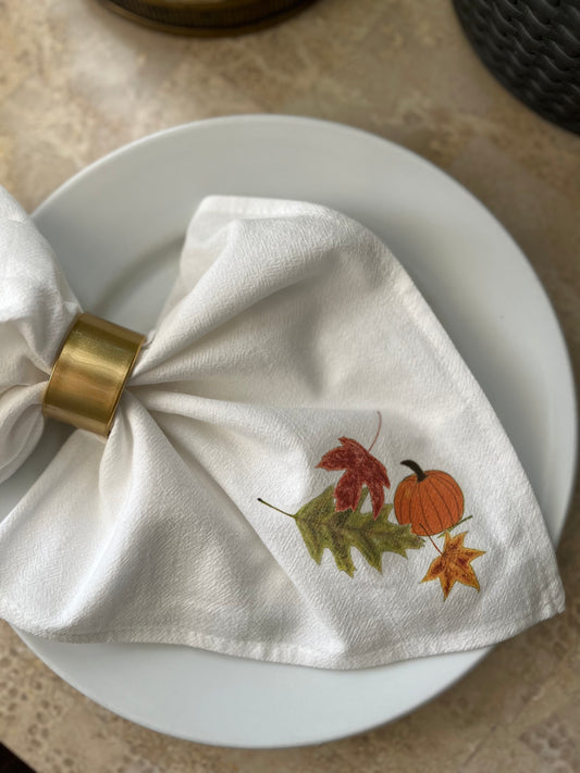 Autumn Harvest Pumpkin Cloth Napkin Set