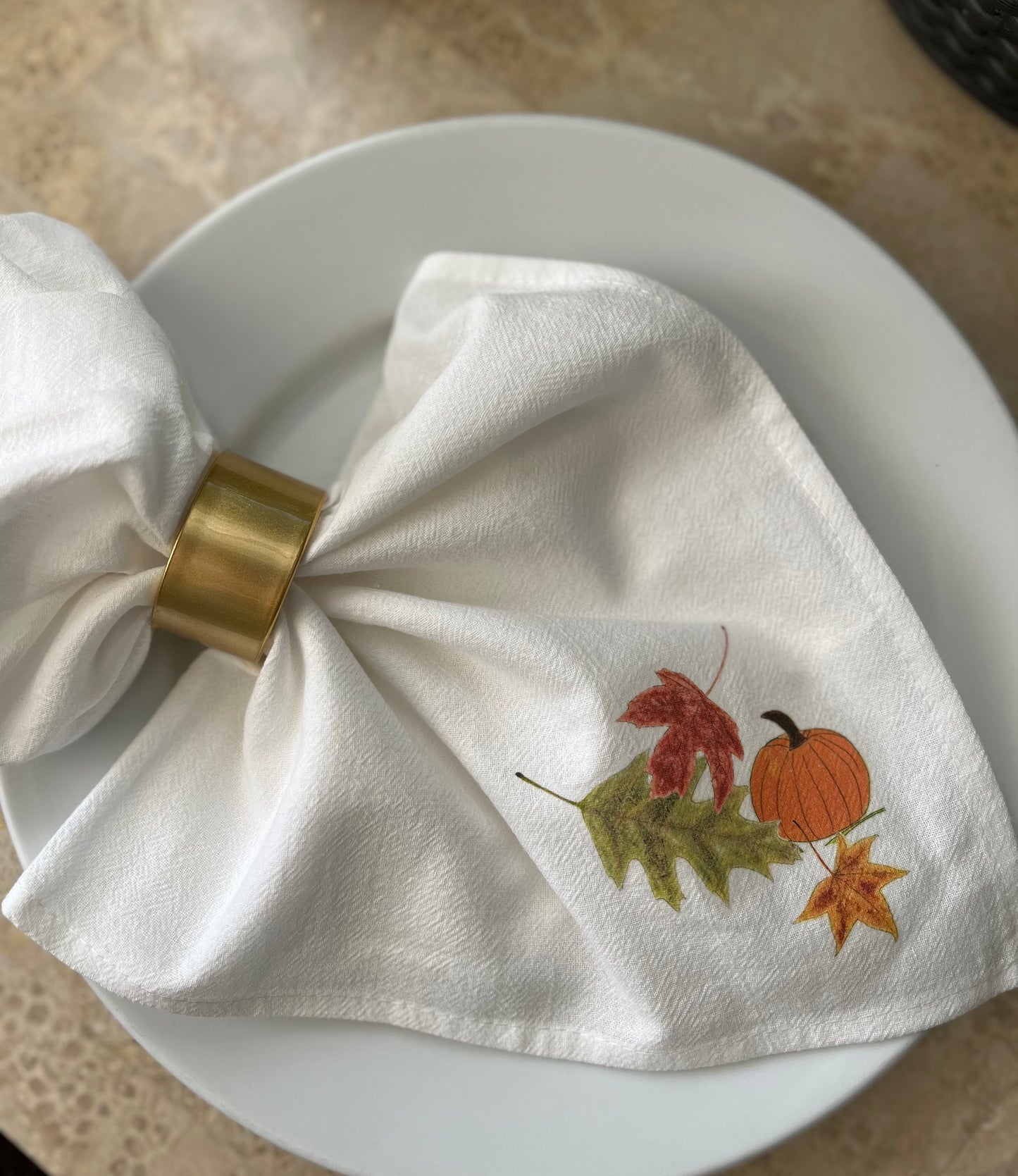 Autumn Harvest Pumpkin Cloth Napkin Set