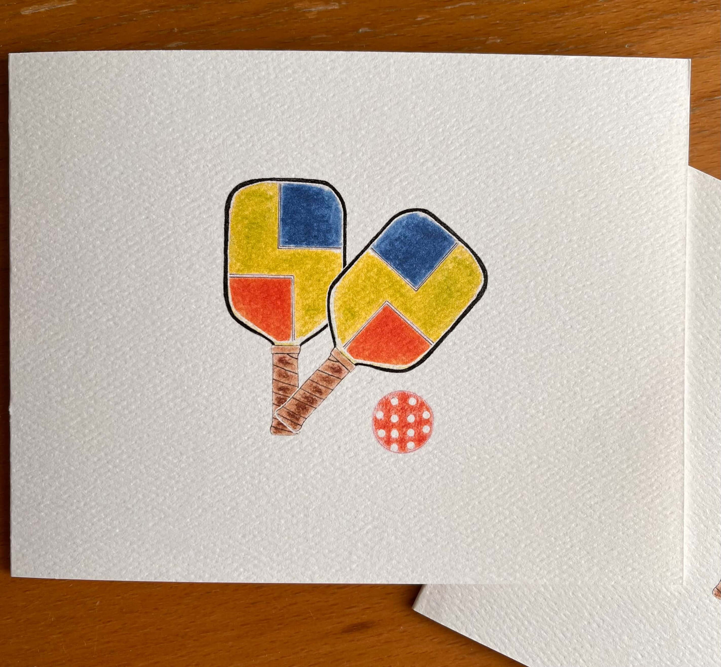 Pickleball Paddles Illustrated Note Card Set
